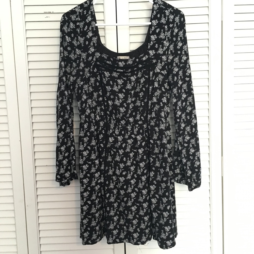 B&W Floral Mini Dress